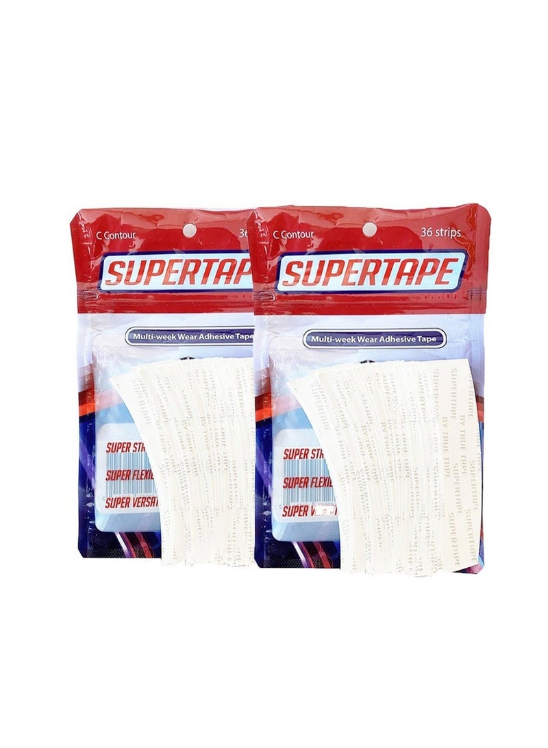 SUPERTAPE 72 double-sided lace wig tapes with C-shaped contours for multiple weeks of wear - Image 1